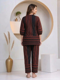 Naarangi Crafts  ethnic co-ord set featuring a traditional geometric print.