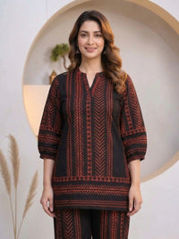 Naarangi Crafts  ethnic co-ord set featuring a traditional geometric print.
