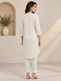 Naarangi Crafts Off White Embroidered Co-ord Set