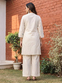 Naarangi Crafts Women's Ethnic Motifs Embroidered Pure Cotton Co-ord Set