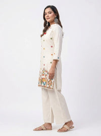 Naarangi Crafts Women's Ethnic Motifs Embroidered Pure Cotton Co-ord Set