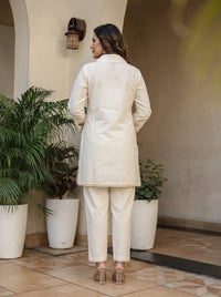 Naarangi Crafts Elegant Ivory Printed Co-Ord Set for Women