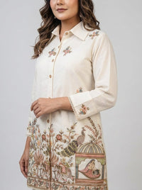 Naarangi Crafts Elegant Ivory Printed Co-Ord Set for Women