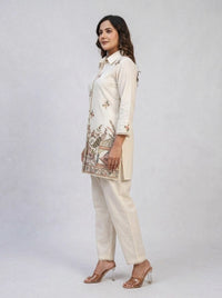 Naarangi Crafts Elegant Ivory Printed Co-Ord Set for Women