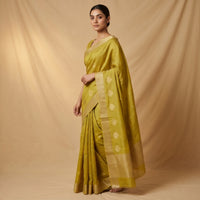 Chanderi Handwoven Saree – Sage Green