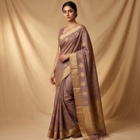 Maheshwari Handloom Silk-Cotton Saree – Ivory White