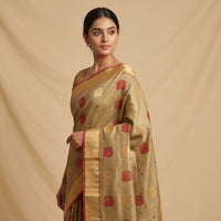 Chanderi Handwoven Saree – Sand Beige