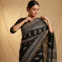 Chanderi Printed Saree – Ivory White