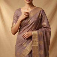 Maheshwari Handloom Silk-Cotton Saree – Ivory White