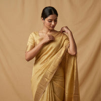 Handwoven Pista Green Maheshwari Saree with Blouse Piece