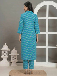 Blue Striped Pure Cotton Co-Ord Set