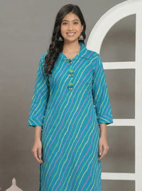 Blue Striped Pure Cotton Co-Ord Set